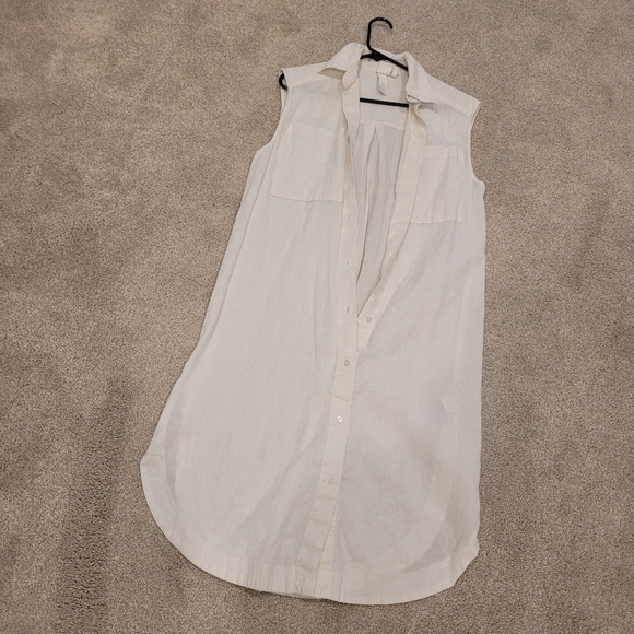 Zara Women's Linen White Button Up Dress Size X-small - Picture 8 of 8